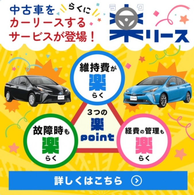 中古車を楽にカーリースする【楽プリース】のご紹介です！